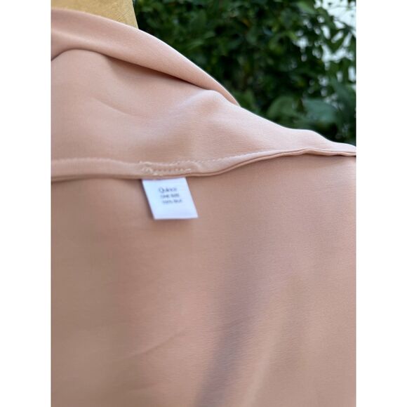 NWOT Quince Blush Pink Silk Long Sleeve Above the Knee Wrap Robe Size One Size - Picture 8 of 13